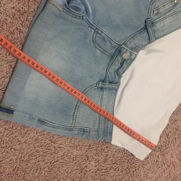 NWT RIPE womens S maternity denim shorts light wash over tummy waistband stretch - Picture 15 of 16